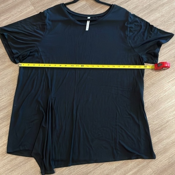 Fabletics Women Shirt 3X Black Longline Soft Jersey Side Slit Asymmetrical Hem - Picture 9 of 12